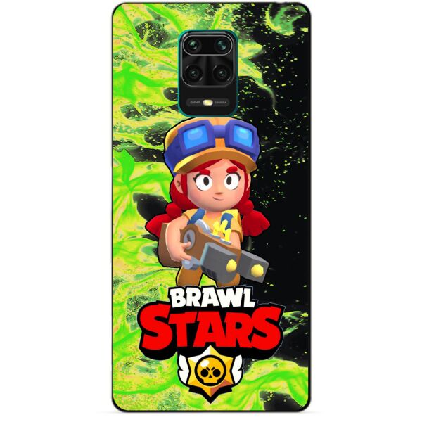 

Силиконовый бампер чехол Candy для Xiaomi Redmi Note 9s/Note 9 Pro с Героем Brawl Stars Джесси