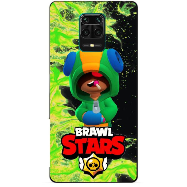 

Силиконовый бампер чехол Candy для Xiaomi Redmi Note 9s/Note 9 Pro с Героем Brawl Stars Леон