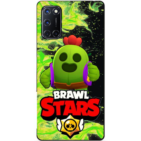 

Силиконовый чехол бампер Candy для Oppo A52 с Героем Brawl Stars Спайк