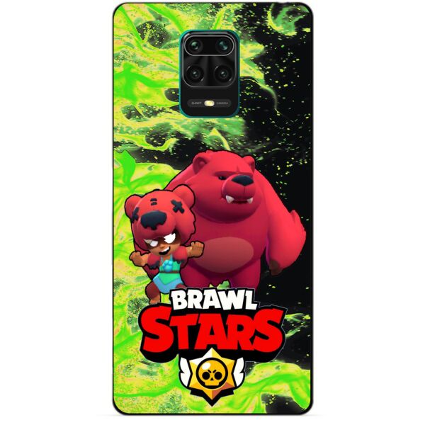 

Силиконовый бампер чехол Candy для Xiaomi Redmi Note 9s/Note 9 Pro с Героем Brawl Stars Нита Мишка
