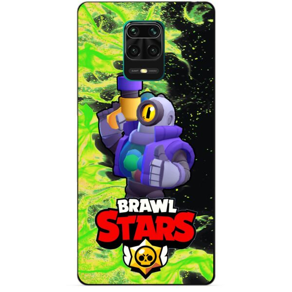 

Силиконовый бампер чехол Candy для Xiaomi Redmi Note 9s/Note 9 Pro с Героем Brawl Stars Рико