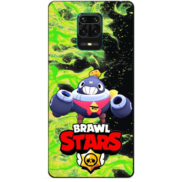 

Силиконовый бампер чехол Candy для Xiaomi Redmi Note 9s/Note 9 Pro с Героем Brawl Stars Тик