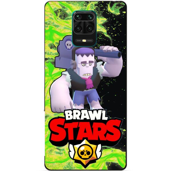 

Силиконовый бампер чехол Candy для Xiaomi Redmi Note 9s/Note 9 Pro с Героем Brawl Stars Фрэнк