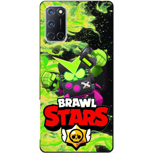 

Силиконовый чехол бампер Candy для Oppo A72 с Героем Brawl Stars Вирус Бит