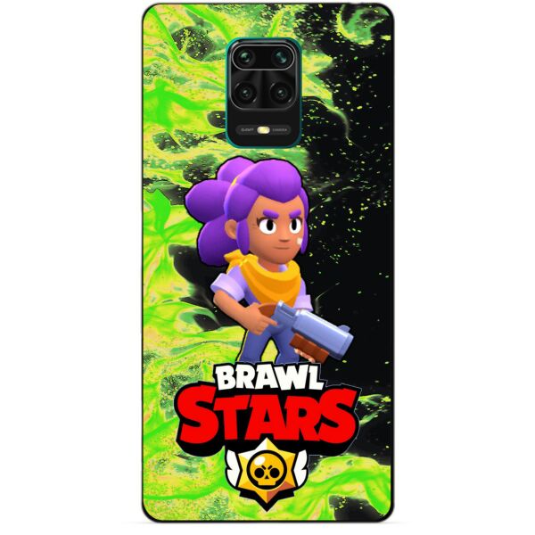 

Силиконовый бампер чехол Candy для Xiaomi Redmi Note 9s/Note 9 Pro с Героем Brawl Stars Шелли