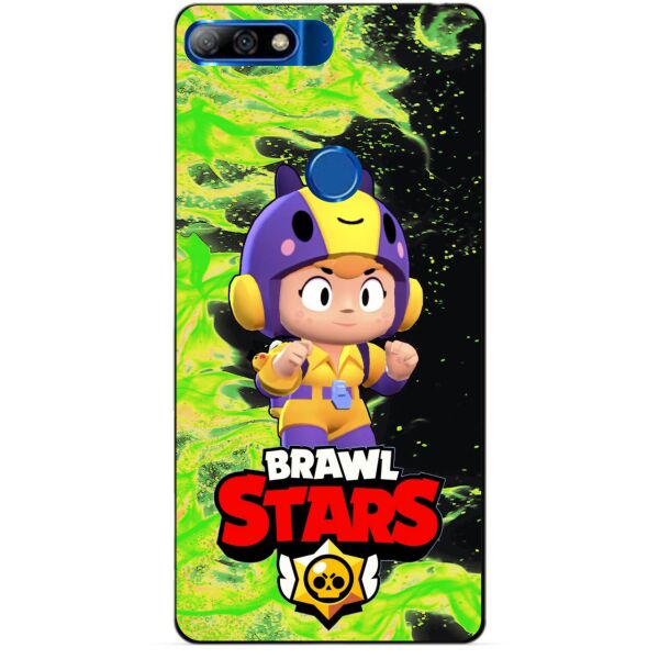 

Силиконовый бампер чехол Candy для Huawei Y7 2018 с героем Brawl Stars Беа