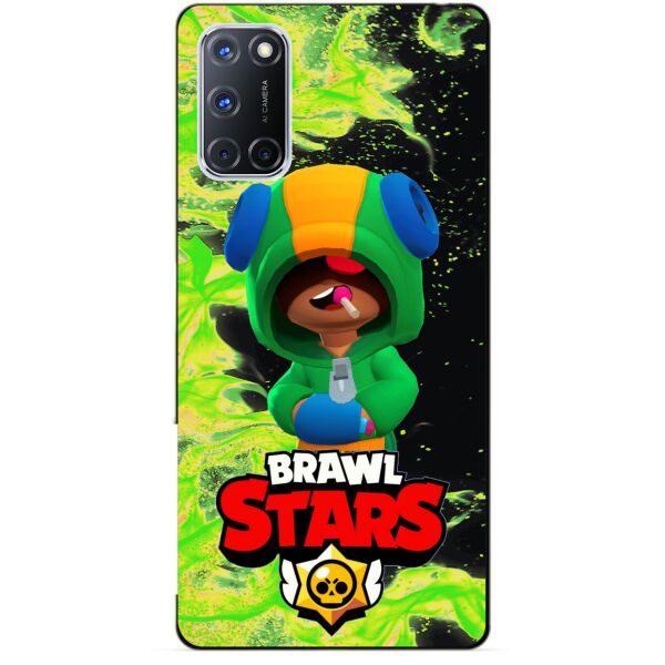 

Силиконовый чехол бампер Candy для Oppo A72 с Героем Brawl Stars Леон