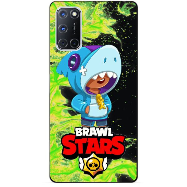 

Силиконовый чехол бампер Candy для Oppo A72 с Героем Brawl Stars Леон акула