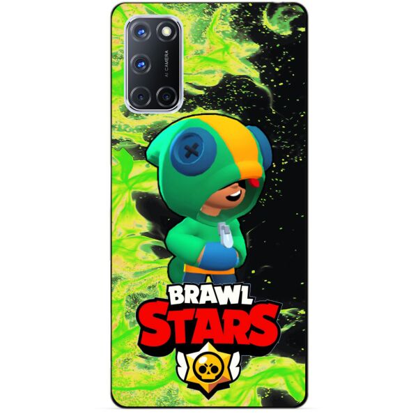 

Силиконовый чехол бампер Candy для Oppo A72 с Героем Brawl Stars Леон Бравл