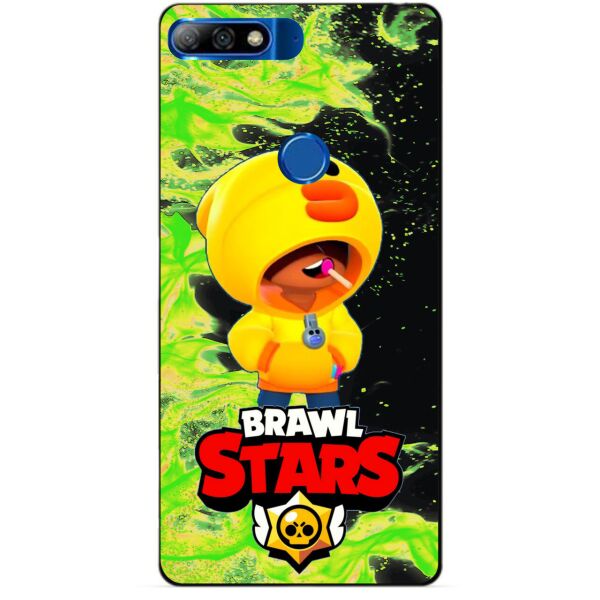

Силиконовый бампер чехол Candy для Huawei Y7 2018 с героем Brawl Stars Леон утка