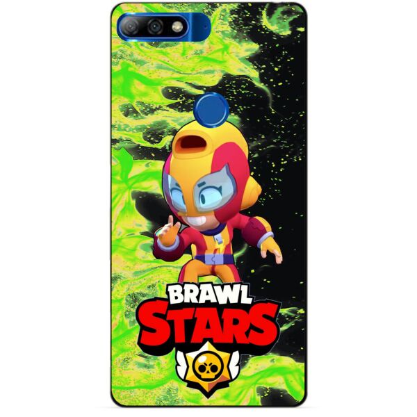 

Силиконовый бампер чехол Candy для Huawei Y7 2018 с героем Brawl Stars Макс