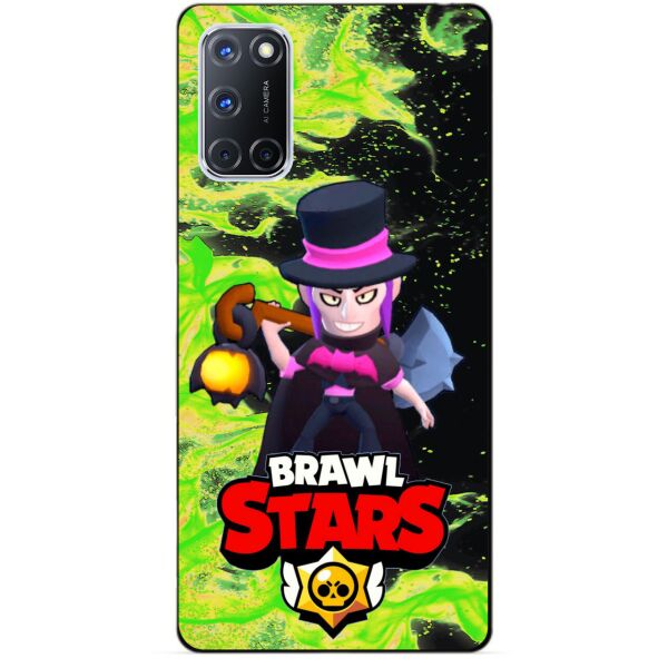 

Силиконовый чехол бампер Candy для Oppo A72 с Героем Brawl Stars Мортис