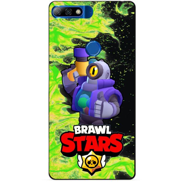 

Силиконовый бампер чехол Candy для Huawei Y7 2018 с героем Brawl Stars Рико