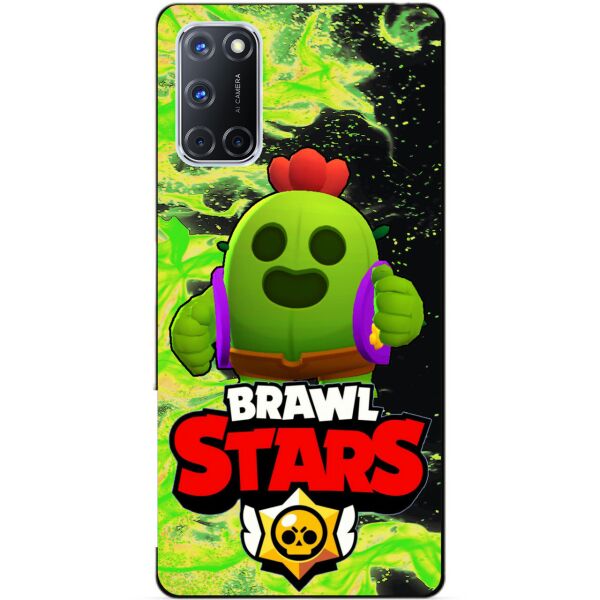

Силиконовый чехол бампер Candy для Oppo A72 с Героем Brawl Stars Спайк