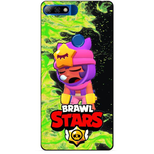 

Силиконовый бампер чехол Candy для Huawei Y7 2018 с героем Brawl Stars Сэнди