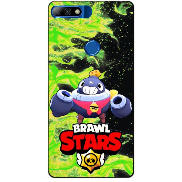 

Силиконовый бампер чехол Candy для Huawei Y7 2018 с героем Brawl Stars Тик