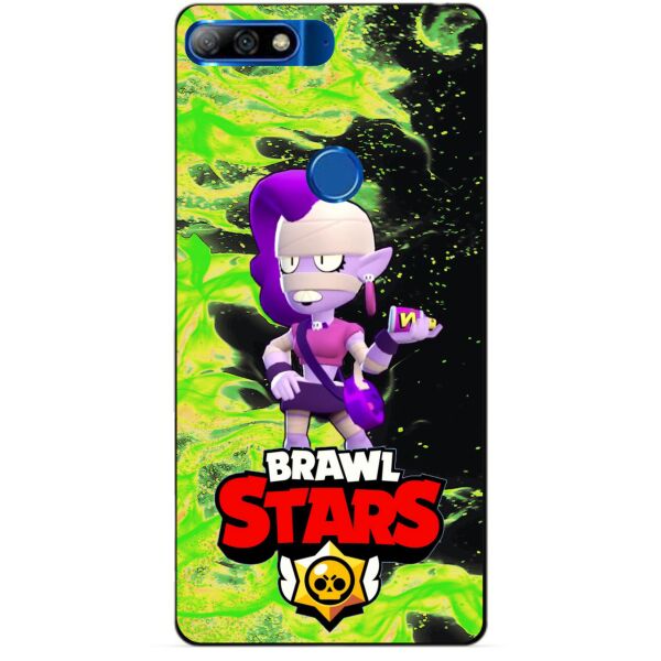 

Силиконовый бампер чехол Candy для Huawei Y7 2018 с героем Brawl Stars Эмз