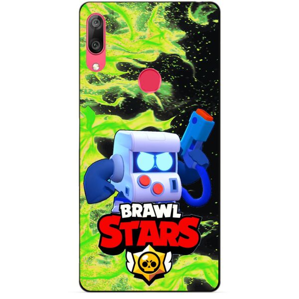 

Силиконовый бампер чехол Candy для Huawei Y7 2019 с Героем Brawl Stars 8-Бит