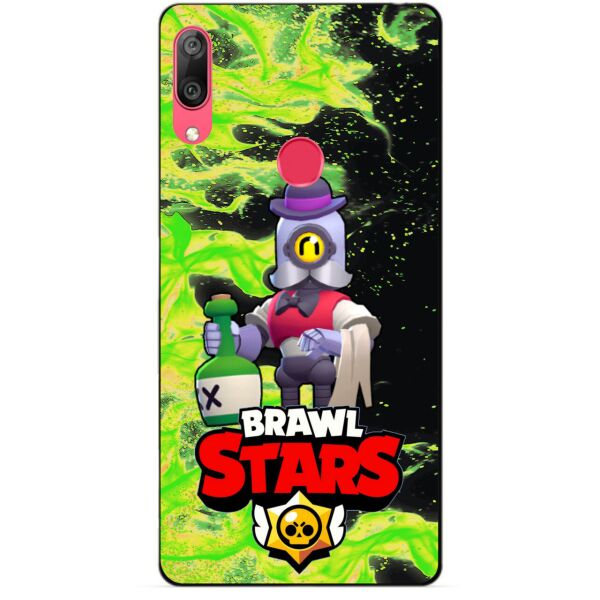 

Силиконовый бампер чехол Candy для Huawei Y7 2019 с Героем Brawl Stars Барли