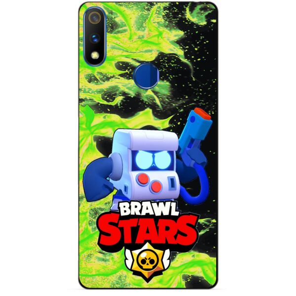 

Силиконовый чехол бампер Candy для Realme 3 Pro с Героем Brawl Stars 8-Бит