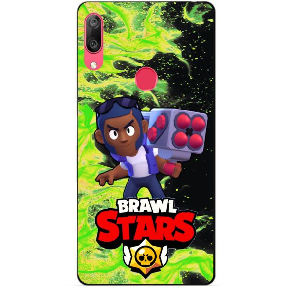 

Силиконовый бампер чехол Candy для Huawei Y7 2019 с Героем Brawl Stars Брок