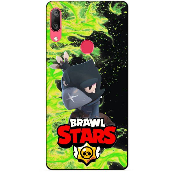

Силиконовый бампер чехол Candy для Huawei Y7 2019 с Героем Brawl Stars Ворон