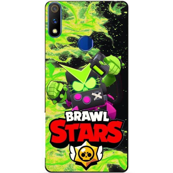 

Силиконовый чехол бампер Candy для Realme 3 Pro с Героем Brawl Stars Вирус Бит