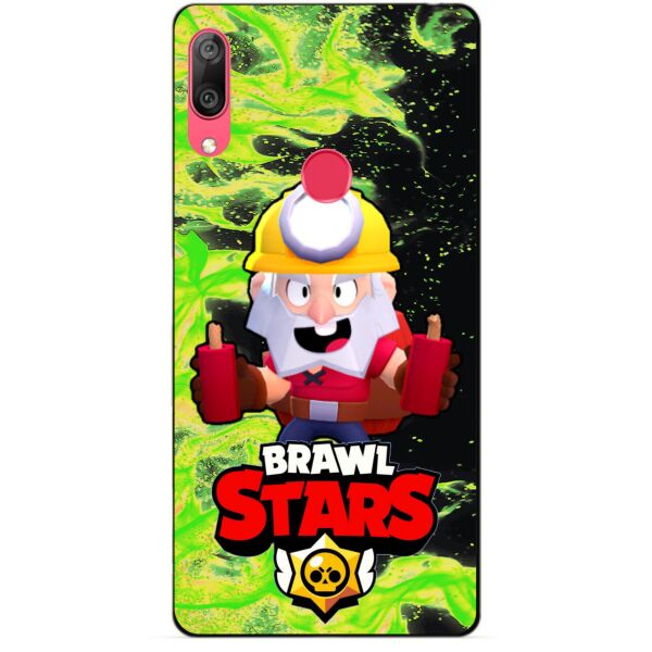 

Силиконовый бампер чехол Candy для Huawei Y7 2019 с Героем Brawl Stars Динамайк