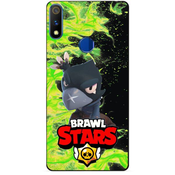 

Силиконовый чехол бампер Candy для Realme 3 Pro с Героем Brawl Stars Ворон