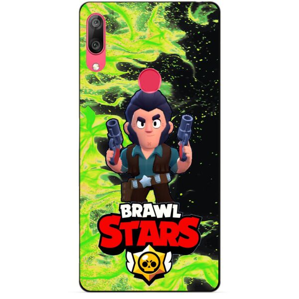 

Силиконовый бампер чехол Candy для Huawei Y7 2019 с Героем Brawl Stars Кольт