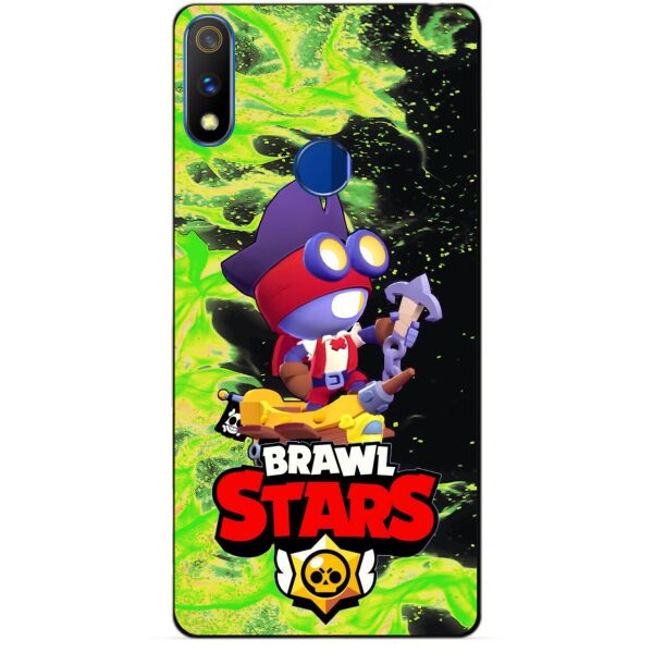 

Силиконовый чехол бампер Candy для Realme 3 Pro с Героем Brawl Stars Карл пират