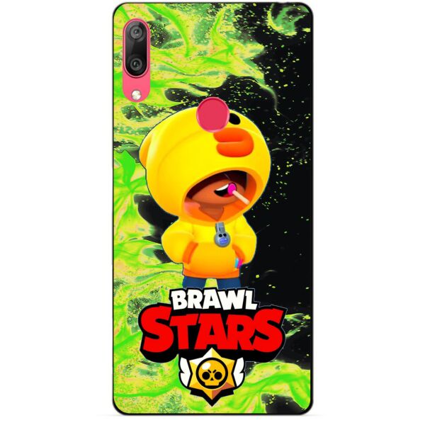 

Силиконовый бампер чехол Candy для Huawei Y7 2019 с Героем Brawl Stars Леон утка