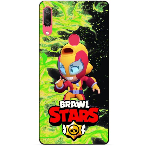 

Силиконовый бампер чехол Candy для Huawei Y7 2019 с Героем Brawl Stars Макс