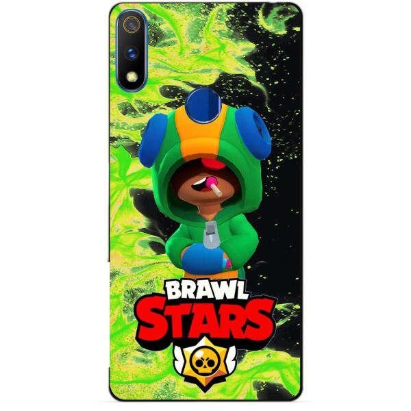 

Силиконовый чехол бампер Candy для Realme 3 Pro с Героем Brawl Stars Леон