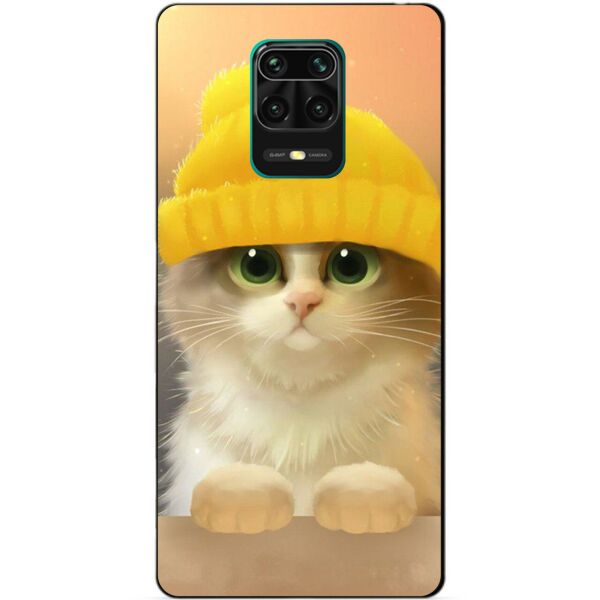 

Силиконовый бампер чехол Candy для Xiaomi Redmi Note 9s/Note 9 Pro с рисунком Котик в шапке