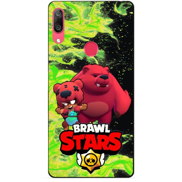 

Силиконовый бампер чехол Candy для Huawei Y7 2019 с Героем Brawl Stars Нита Мишка