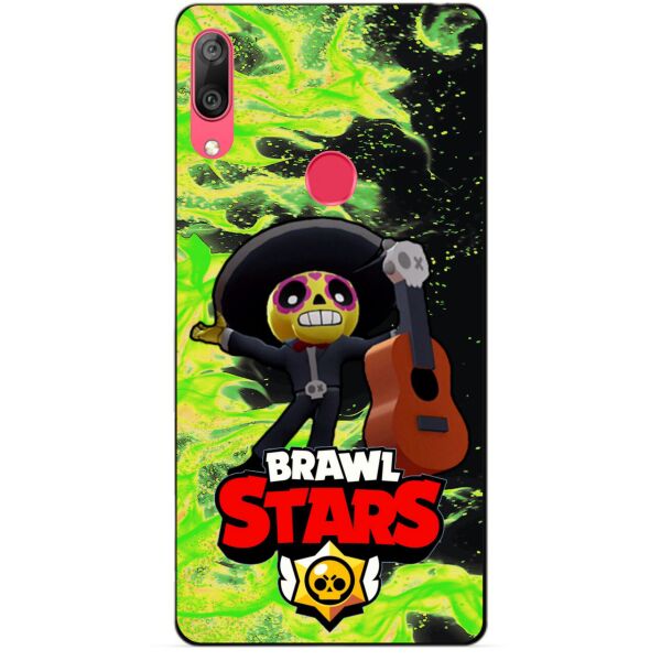 

Силиконовый бампер чехол Candy для Huawei Y7 2019 с Героем Brawl Stars Поко