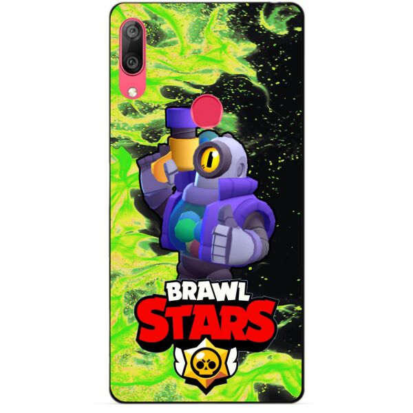 

Силиконовый бампер чехол Candy для Huawei Y7 2019 с Героем Brawl Stars Рико