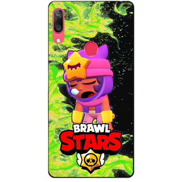 

Силиконовый бампер чехол Candy для Huawei Y7 2019 с Героем Brawl Stars Сэнди
