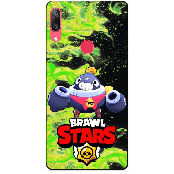 

Силиконовый бампер чехол Candy для Huawei Y7 2019 с Героем Brawl Stars Тик