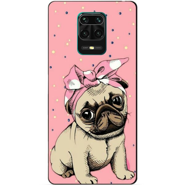 

Силиконовый бампер чехол Candy для Xiaomi Redmi Note 9s/Note 9 Pro с рисунком Мопс