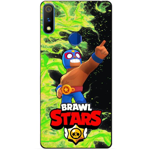 

Силиконовый чехол бампер Candy для Realme 3 Pro с Героем Brawl Stars Эль Примо