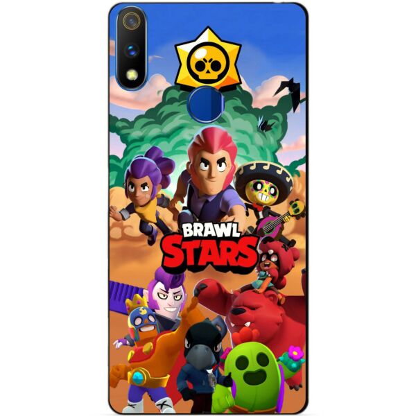 

Силиконовый чехол бампер Candy для Realme 3 Pro с рисунком Brawl Stars