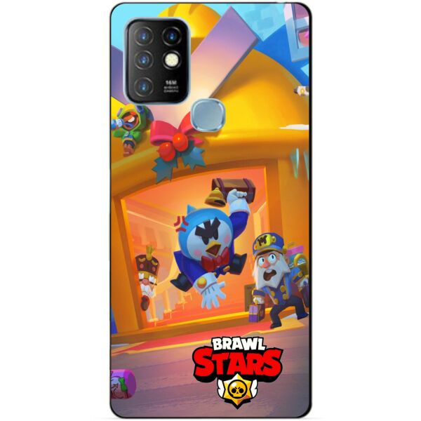 

Силиконовый бампер чехол Candy для Infinix Hot 10 Lite Бравл Старс Веселые каникулы Мистер П.