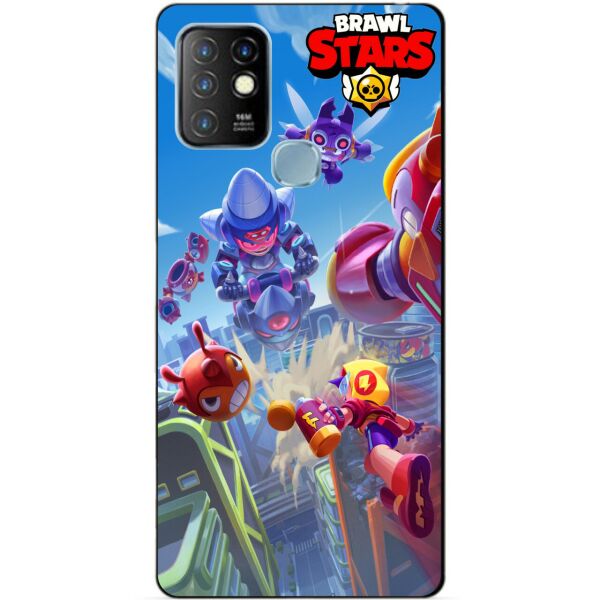 

Силиконовый бампер чехол Candy для Infinix Hot 10 Lite Бравл Старс Лето с Монстрами