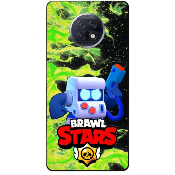 

Силиконовый бампер чехол Candy для Xiaomi Redmi Note 9t с Героем Бравл Старс 8-Бит