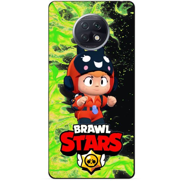 

Силиконовый бампер чехол Candy для Xiaomi Redmi Note 9t с Героем Бравл Старс Беа снайпер