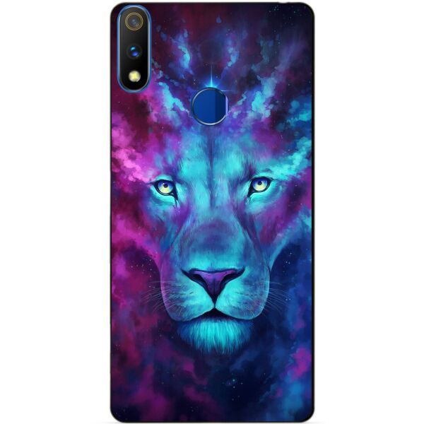 

Силиконовый чехол бампер Candy для Realme 3 Pro с рисунком Космический лев