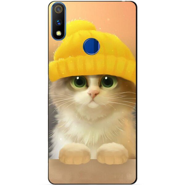 

Силиконовый чехол бампер Candy для Realme 3 Pro с рисунком Котик в шапке