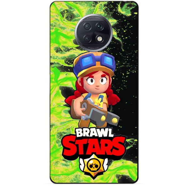 

Силиконовый бампер чехол Candy для Xiaomi Redmi Note 9t с Героем Бравл Старс Джесси